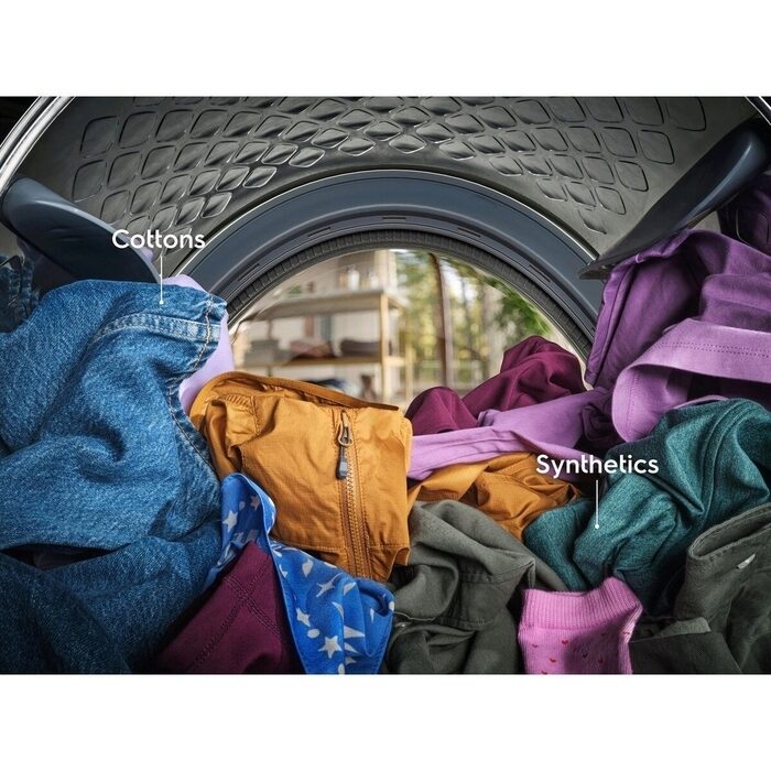 Технология MixCare на сушилня с термопомпа Electrolux EW6D38CBE за смесени памучни и синтетични дрехи