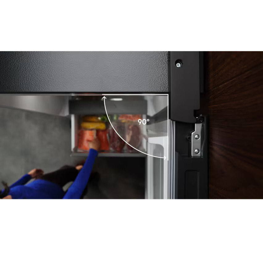 Хладилник с фризер AEG ORC6M371CV с функция Corner Fit и врата, отворена на 90° в ъгъл