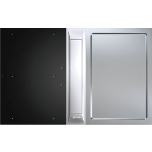 Индукционен плот BORA Professional 3.0 PKAS3FIT с две зони за готвене, централен аспиратор и тепан плоча от неръждаема стомана
