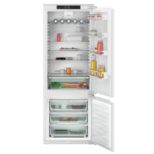 Liebherr ICNSd 7603 с подредени хранителни продукти в хладилната и фризерната част
